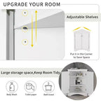 Whisen Triangle Meuble de Rangement Salle de Bain Meuble d'Angle avec Étagères Réglables
