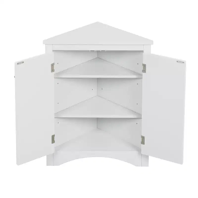Whisen Triangle Meuble de Rangement Salle de Bain Meuble d'Angle avec Étagères Réglables