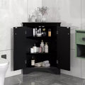 Whisen Triangle Bathroom Storage Cabinet Corner Cabinet with Adjustable Shelves