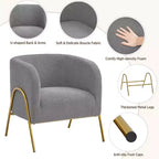Yaheetech Lot de 2 fauteuils baril avec pieds en métal doré pour salon ou chambre à coucher