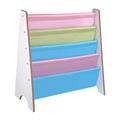Yescom Wood Kids Book Shelf Sling Storage Rack Organizer Bookcase Display Holder Walnut White