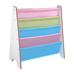 Yescom Wood Kids Book Shelf Sling Storage Rack Organizer Bookcase Display Holder Walnut White