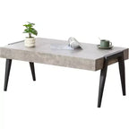 Kings Brand Furniture Table basse Camden en bois façon marbre avec pieds en métal, table basse pour salon, noir/gris