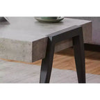 Kings Brand Furniture Table basse Camden en bois façon marbre avec pieds en métal, table basse pour salon, noir/gris