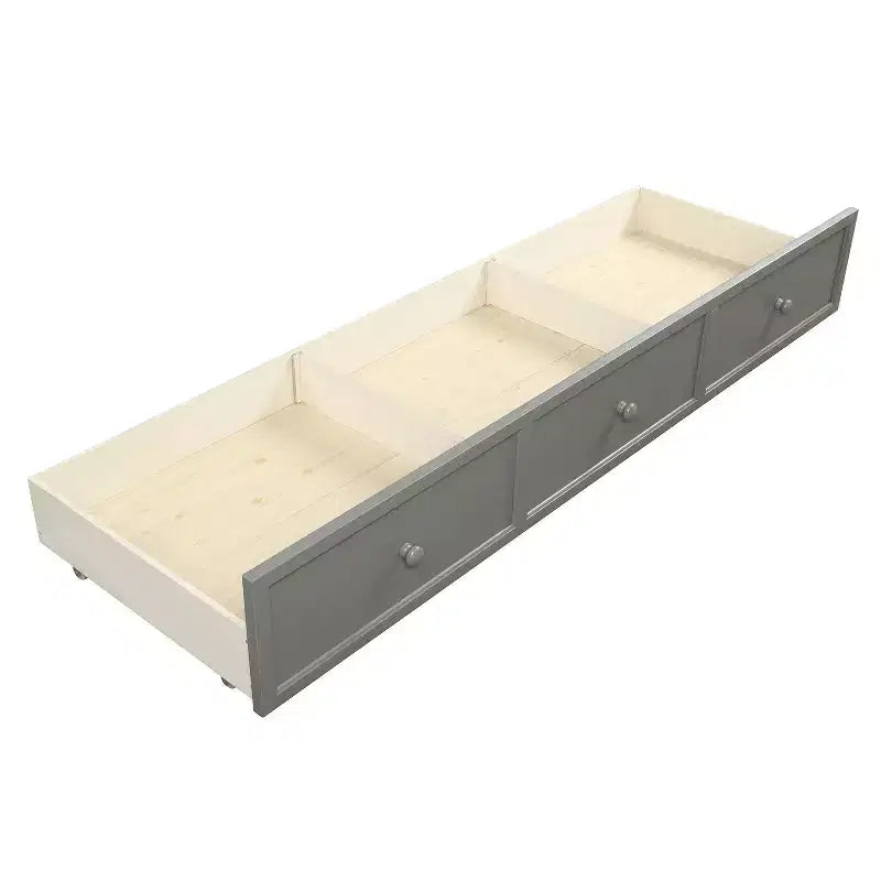 Lit de jour en bois pour lits jumeaux avec trois tiroirs de rangement ou lit gigogne, cadre de lit peu encombrant, aucun sommier tapissier requis - ModernLuxe