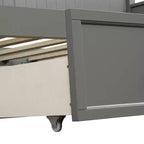 Lit de jour en bois pour lits jumeaux avec trois tiroirs de rangement ou lit gigogne, cadre de lit peu encombrant, aucun sommier tapissier requis - ModernLuxe