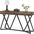 Lantine Table Console 55.12 Pouces, Table de Canapé de Style Ferme, Table d'Entrée en Bois avec Base Métallique Unique