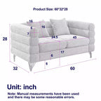 Canapé d'angle surdimensionné 2 places de 152 cm, canapé d'angle en tissu confortable pour salon - Canapé d'angle avec assise profonde