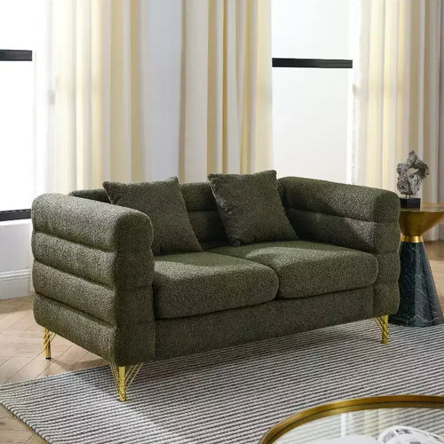 Canapé d'angle surdimensionné 2 places de 152 cm, canapé d'angle en tissu confortable pour salon - Canapé d'angle avec assise profonde