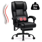 Fauteuil de bureau de direction chauffant et massant Hoffree avec accoudoirs réglables, repose-pieds et dossier inclinable