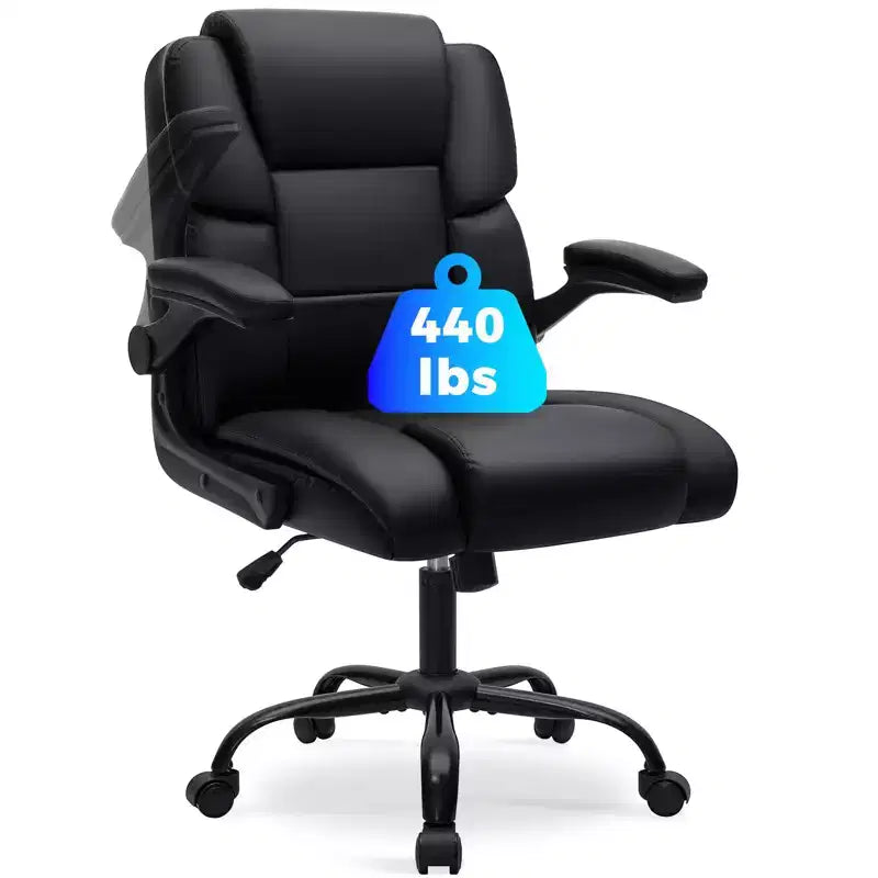 Fauteuil de bureau inclinable Hoffree, chaise d'ordinateur ergonomique avec accoudoirs relevables, siège à ressorts ensachés, inclinaison et rangement dissimulé