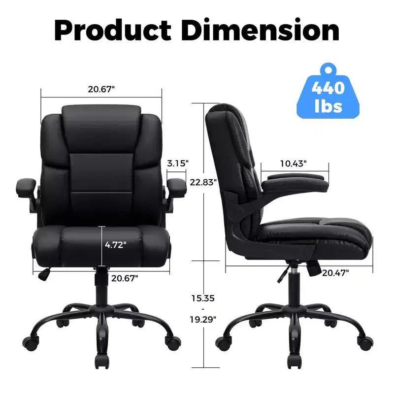 Fauteuil de bureau inclinable Hoffree, chaise d'ordinateur ergonomique avec accoudoirs relevables, siège à ressorts ensachés, inclinaison et rangement dissimulé