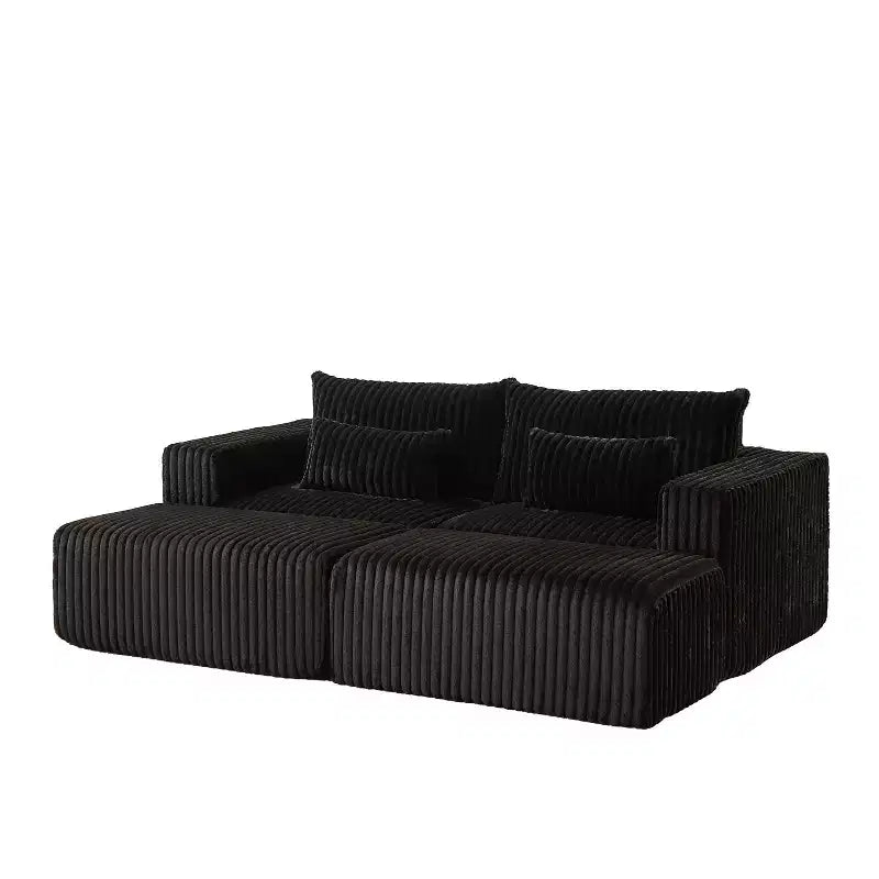 87 Oversized Sectional Lounge Chaise, No Assembly Required, Cloud Plush Loveseat with Two Removable Footstools