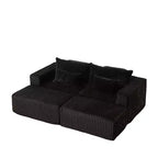 Chaise longue sectionnelle surdimensionnée 87, aucun assemblage requis, causeuse en peluche Cloud avec deux repose-pieds amovibles