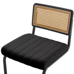 Bekrvio 30 Tabourets de bar pivotants lot de 2/3/4 avec dossier en rotin, revêtement en velours et cadre en métal noir, tabouret de cuisine moderne du milieu du siècle pour îlot de cuisine et bar