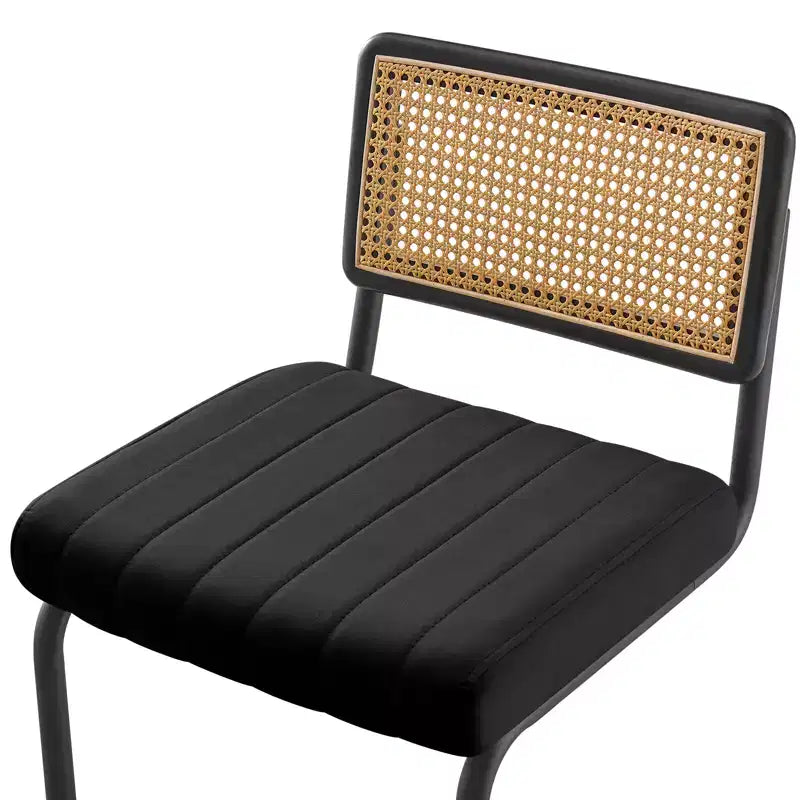 Bekrvio 30 Tabourets de bar pivotants lot de 2/3/4 avec dossier en rotin, revêtement en velours et cadre en métal noir, tabouret de cuisine moderne du milieu du siècle pour îlot de cuisine et bar