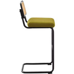 Bekrvio 30 Tabourets de bar pivotants lot de 2/3/4 avec dossier en rotin, revêtement en velours et cadre en métal noir, tabouret de cuisine moderne du milieu du siècle pour îlot de cuisine et bar