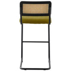 Bekrvio 30 Tabourets de bar pivotants lot de 2/3/4 avec dossier en rotin, revêtement en velours et cadre en métal noir, tabouret de cuisine moderne du milieu du siècle pour îlot de cuisine et bar