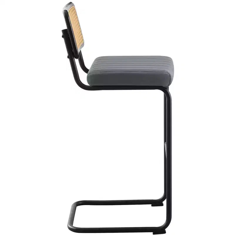 Bekrvio 30 Tabourets de bar pivotants lot de 2/3/4 avec dossier en rotin, revêtement en velours et cadre en métal noir, tabouret de cuisine moderne du milieu du siècle pour îlot de cuisine et bar