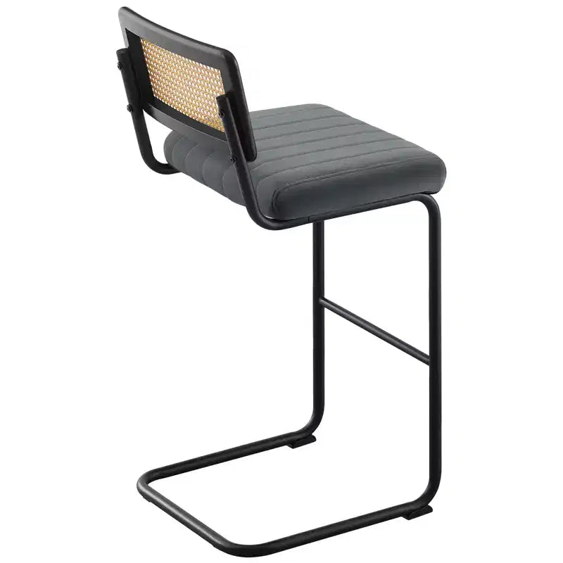 Bekrvio 30 Tabourets de bar pivotants lot de 2/3/4 avec dossier en rotin, revêtement en velours et cadre en métal noir, tabouret de cuisine moderne du milieu du siècle pour îlot de cuisine et bar