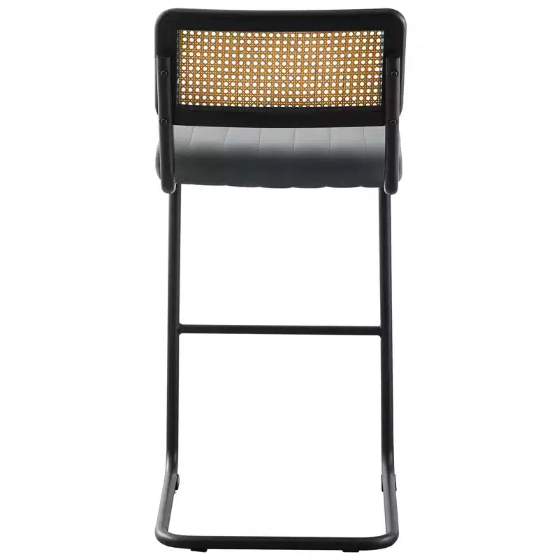 Bekrvio 30 Tabourets de bar pivotants lot de 2/3/4 avec dossier en rotin, revêtement en velours et cadre en métal noir, tabouret de cuisine moderne du milieu du siècle pour îlot de cuisine et bar