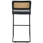 Bekrvio 30 Tabourets de bar pivotants lot de 2/3/4 avec dossier en rotin, revêtement en velours et cadre en métal noir, tabouret de cuisine moderne du milieu du siècle pour îlot de cuisine et bar