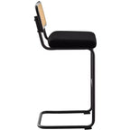 Bekrvio 30 Tabourets de bar pivotants lot de 2/3/4 avec dossier en rotin, revêtement en velours et cadre en métal noir, tabouret de cuisine moderne du milieu du siècle pour îlot de cuisine et bar