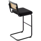 Bekrvio 30 Tabourets de bar pivotants lot de 2/3/4 avec dossier en rotin, revêtement en velours et cadre en métal noir, tabouret de cuisine moderne du milieu du siècle pour îlot de cuisine et bar