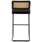 Bekrvio 30 Tabourets de bar pivotants lot de 2/3/4 avec dossier en rotin, revêtement en velours et cadre en métal noir, tabouret de cuisine moderne du milieu du siècle pour îlot de cuisine et bar