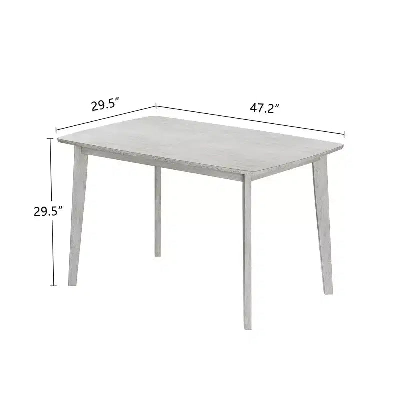 Table à manger de style campagnard VECELO, table en bois d'hévéa avec 4 pieds en bois massif pour la cuisine, gris