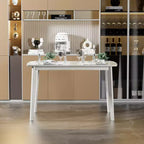 Table à manger de style campagnard VECELO, table en bois d'hévéa avec 4 pieds en bois massif pour la cuisine, gris