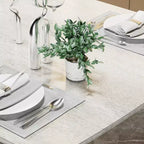 Table à manger de style campagnard VECELO, table en bois d'hévéa avec 4 pieds en bois massif pour la cuisine, gris