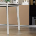 Table à manger de style campagnard VECELO, table en bois d'hévéa avec 4 pieds en bois massif pour la cuisine, gris
