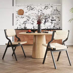 Pexfix Chaises pliantes noires/bois naturel pour cuisine et salle à manger, lot de 2