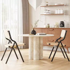 Pexfix Chaises pliantes noires/bois naturel pour cuisine et salle à manger, lot de 2