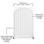 Lit de bébé pliant portable compact Child Craft Sweet Dreamer avec arche, 3 matelas de lit de bébé et 2 roulettes verrouillables, construction durable, facile à nettoyer (blanc)