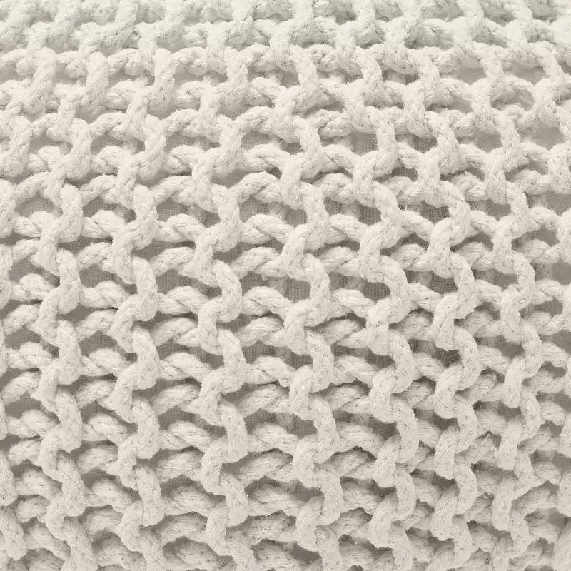 Ornavo Home Pouf/Ottoman en coton tressé classique – 15 x 18,5