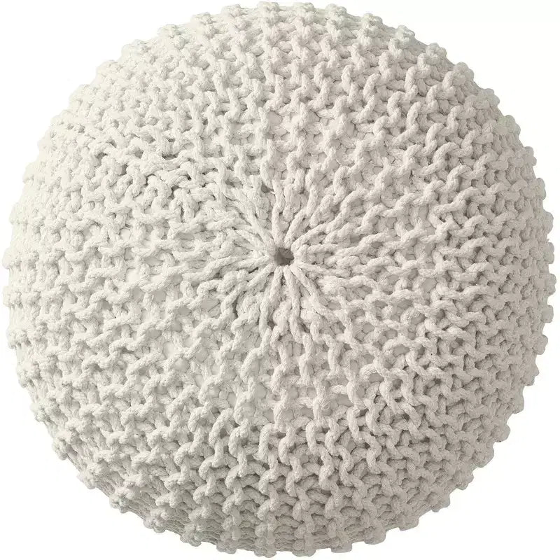 Ornavo Home Pouf/Ottoman en coton tressé classique – 15 x 18,5