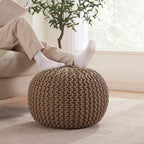Ornavo Home Pouf/Ottoman en coton tressé classique – 15 x 18,5
