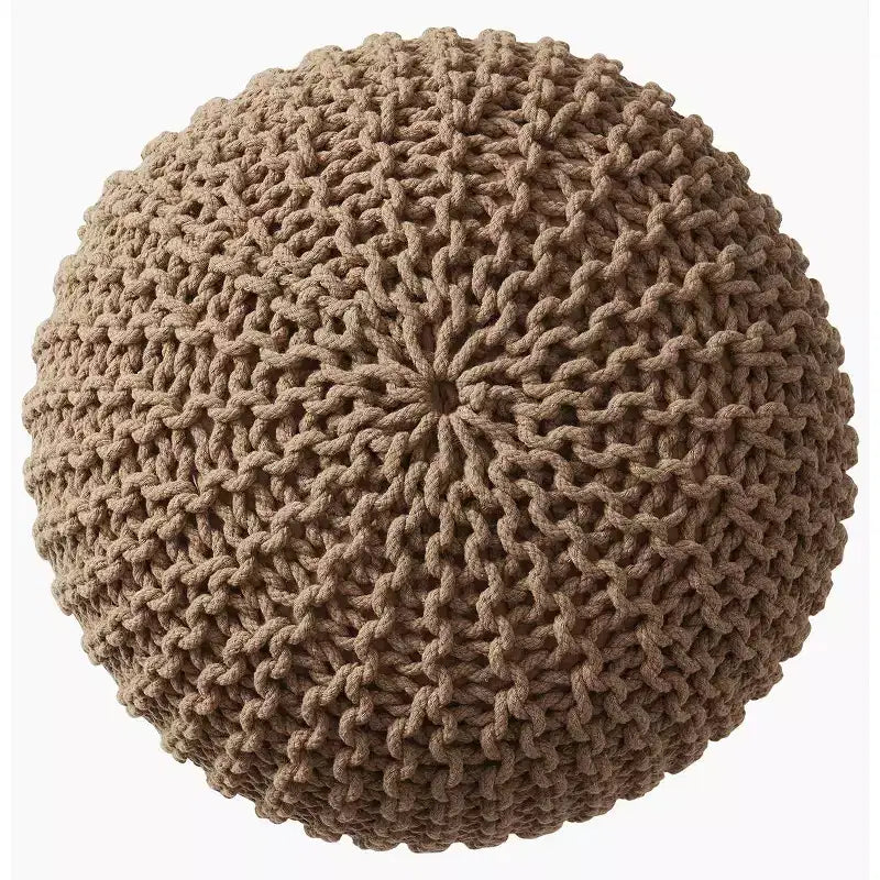 Ornavo Home Pouf/Ottoman en coton tressé classique – 15 x 18,5