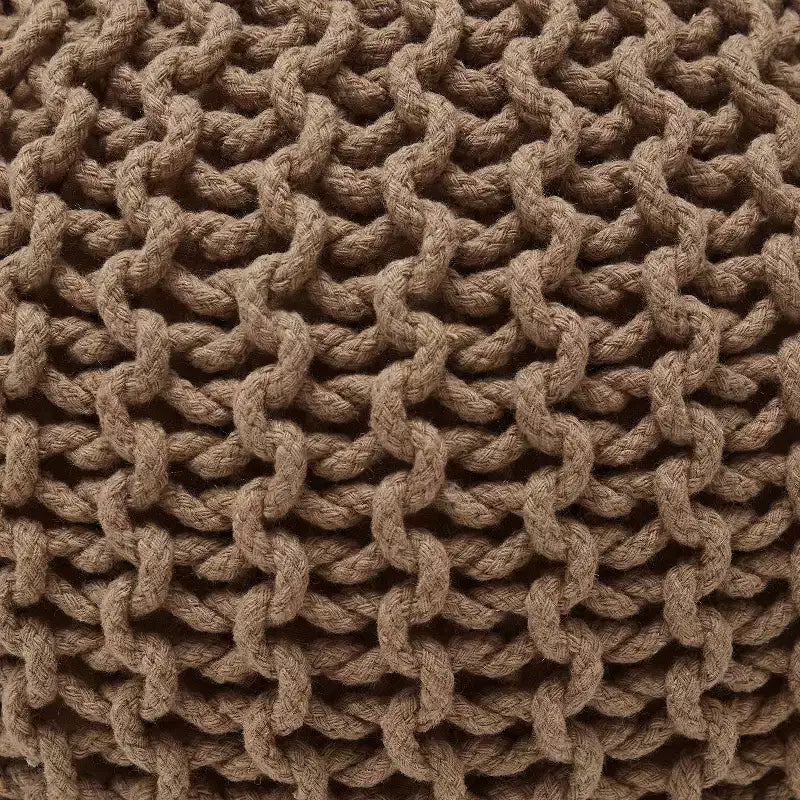 Ornavo Home Pouf/Ottoman en coton tressé classique – 15 x 18,5