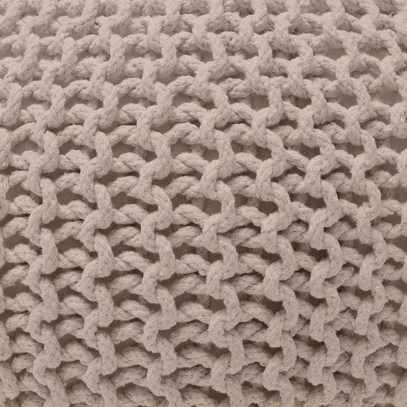 Ornavo Home Pouf/Ottoman en coton tressé classique – 15 x 18,5
