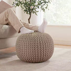 Ornavo Home Pouf/Ottoman en coton tressé classique – 15 x 18,5