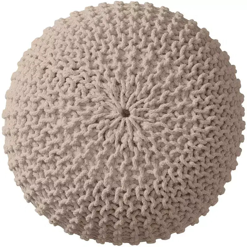 Ornavo Home Pouf/Ottoman en coton tressé classique – 15 x 18,5