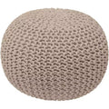 Ornavo Home Cotton Classic Braid Pouf Ottoman - 15 x 18.5