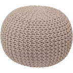 Ornavo Home Cotton Classic Braid Pouf Ottoman - 15 x 18.5