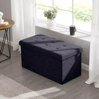 Banc de rangement ottoman pliable en lin capitonné de 30 pouces Ornavo Home