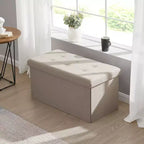 Banc de rangement ottoman pliable en lin capitonné de 30 pouces Ornavo Home