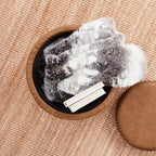 Pouf de rangement rond en similicuir Ornavo Home Lawrence avec couvercle transformable en table