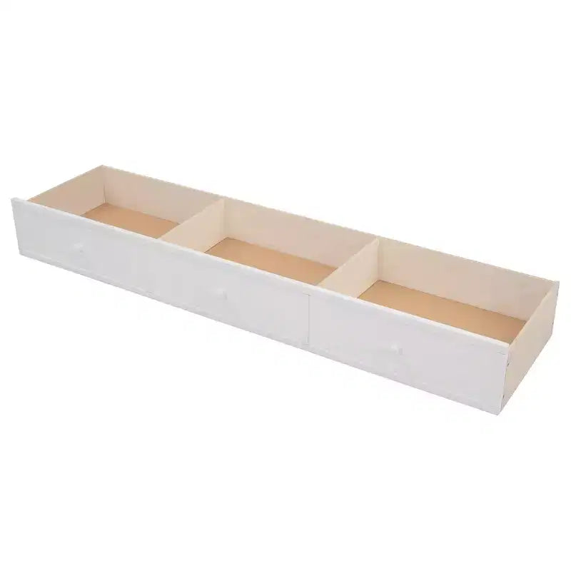 Lit superposé double Whisen avec tiroir, rangement et barrière de sécurité pour chambre à coucher